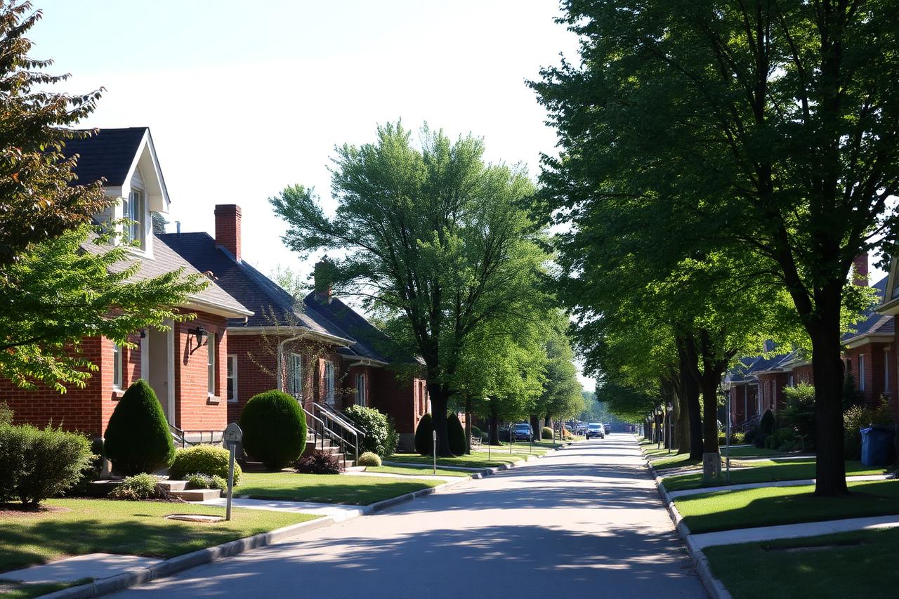 Family street in a Cambridge, Ontario neighbourhood